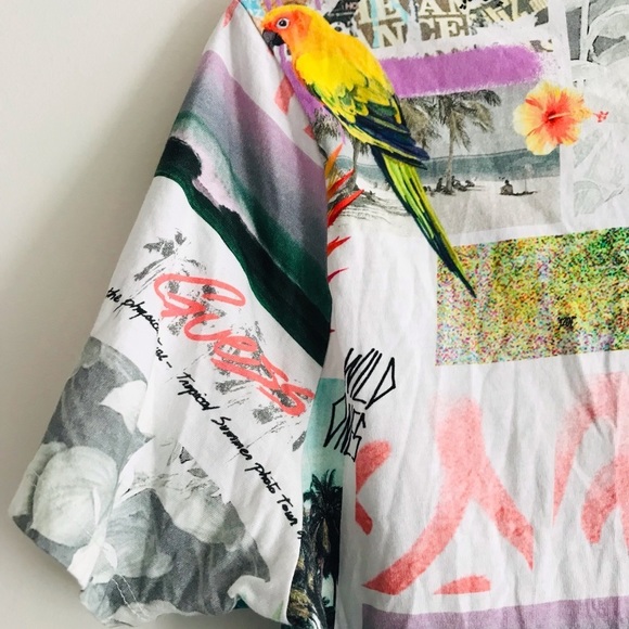 Guess | Short Sleeves Postcard Tee Mens Size M Organic Cotton Crewneck Pullover - Picture 9 of 14